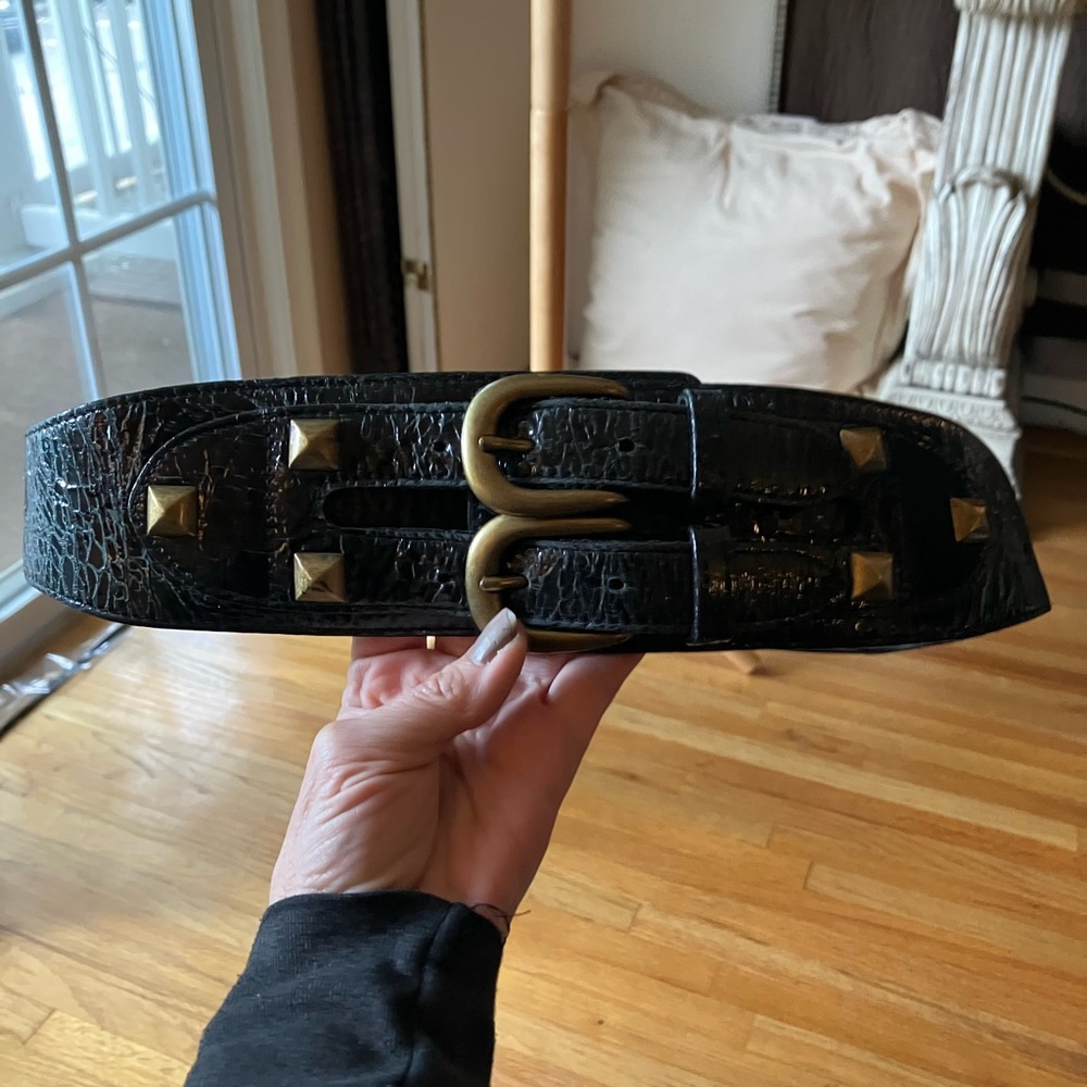 Black croc belt